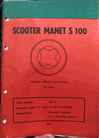 Scooter Manet S 100. Operator's Manual Servicing