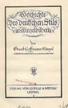 Geschichte des deutschen Stils in Einzelbildern. Hoffmann-Krayer, Eduard, Published by Stadt, ...