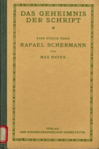 Das Geheimnis der Schrift. Eine Studie über den Graphologen Rafael Schermann.