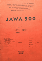 Jawa 500 typ 15/02 - pořadač k seznamu náhradních dílů pro motocykl