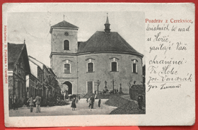 CEREKVICE NAD BYSTŘICÍ kostel Jičín Pohled Pohlednice