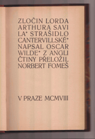 Zločin lorda Arthura Savila Strašidlo Cantervillské