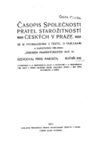 Časopis Společnosti přátel starožitností - roč. XIX