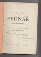 Zednář (Der Freimaurer) VĚNOVÁNÍ WEINFURTER - RAZÍTKO! VIZ. FOTO