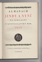Almanach Jindy a nyní na jubilejní svatováclavský rok 1929