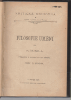 Filosofie umění-polokožená dobová vazba!