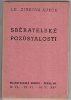 LXI.Zinkova aukce Sběratelské pozůstalosti 2