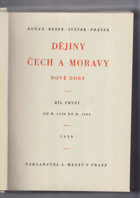 3SVAZKY Dějiny Čech a Moravy nové doby I - III