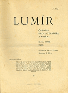 LUMÍR 47. ročník. Časopis pro literaturu a umění - měsíční revue pro literaturu, umění ...