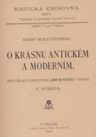 O krásnu antickém a moderním