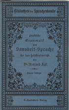 Praktische Grammatik der Sanskrit-Sprache für den Selbstunterricht.