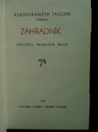 Zahradník - písně milostné