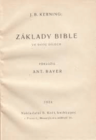 Základy Bible ve dvou dílech