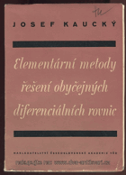 Elementární metody řešení obyčejných diferenciálních rovnic Matematika