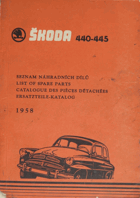 Škoda 440 - 445. Seznam náhradních dílů