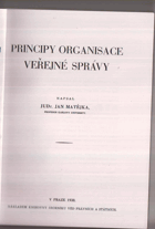 Principy organisace veřejné správy