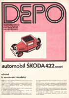 ŠKODA 422 COUPÉ - DEPO VYSTŘIHOVÁNKA 3D PAPER MODEL