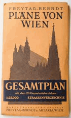 Freytag & Berndt's Plan Von Wien. Gesamtplan 1:25000 mit Strassenverzeichnis.