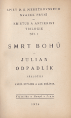 Smrt bohů Julian Odpadlík