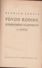 Původ rodiny, soukromého vlastnictví a státu