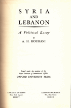 Syria and Lebanon, political essay
