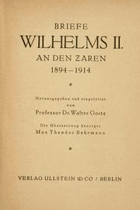 Briefe Wilhelms II an den Zaren 1891-1914