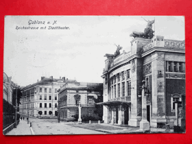Jablonec nad Nisou - Gablonz an der Neiße, Říšská ulice, Městské divadlo (pohled)