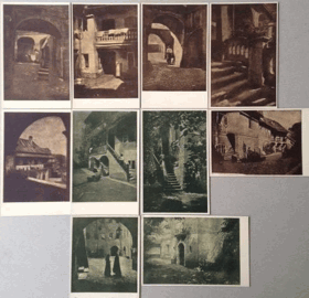 DRTIKOL FRANTIŠEK Kompletní I. série 10 ks fotopohlednic Dvorů a dvorečků pražských SET OF ... (pohled)