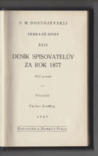 2SVAZKY Deník spisovatelův za rok 1877 sv. 1 - 2 KOMPLET!