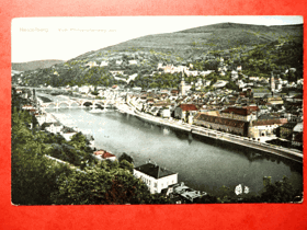 Heidelberg, Německo, řeka, most (pohled)
