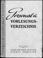 Personal - und Vorlesungsverzeichnis für das Studienjahr 1957/58