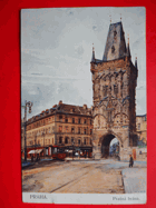 Praha - Prag - Prague, Prašná brána, tramvaj (pohled)