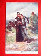 Žánrový obrázek z bojového pole, polní pošta (pohled)
