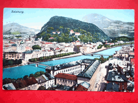 Salcburk - Salzburg, Rakousko, řeka (pohled)