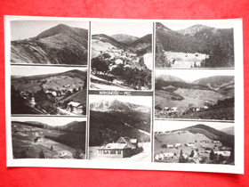 Krkonoše - Riesengebirge - Karkonosze, Pec pod Sněžkou - Petzer, okénková pohlednice (pohled)