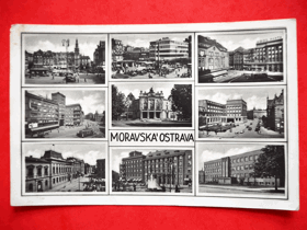Moravská Ostrava - Mährisch Ostrau, více záběrů, okénková pohlednice (pohled)