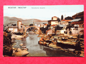 Mostar - Мостар, Bosna a Hercegovina (pohled)