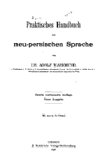 Praktisches Handbuch der neu-persischen Sprache - Zweite verbesserte Auflage - Neue Ausgabe - Teil ...