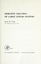 Iterative solution of large linear systems