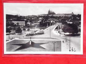 Praha - Prag - Prague, Smetanovo náměstí, tramvaj, hvězda (pohled)