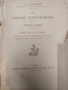Les Parlers Judéo-Romans et la Vetus Latina. Étude sur les Rapports entre les Traductions ...