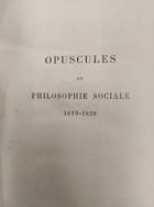 Opuscules de philosophie sociale 1819-1828