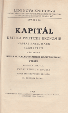 Kapitál - kritika politické ekonomie. Kniha III, Celkový proces kapitalistické výroby