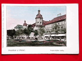 Plzeň - Kopeckého sady, dlouhá adresa (pohled)