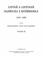 Listář a listinář Oldřicha z Rožmberka. Svazek III, 1445-1448