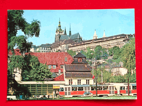 Praha - Pražský hrad, tramvaj (pohled)