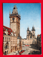 Praha - Staroměstská náměstí, auto, autobus (pohled)