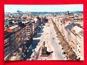 Praha - Václavské náměstí, auto (pohled)