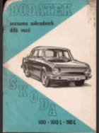 Dodatek seznamu náhradních dílů vozů Škoda 100, 100 L, 110 L