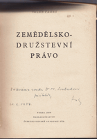 Zemědělsko družstevní právo JZD Etc.